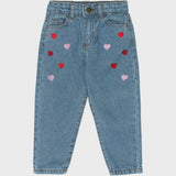 The New Siblings | TNSTValora Mom Fit Jeans | Light Blue Denim EMB