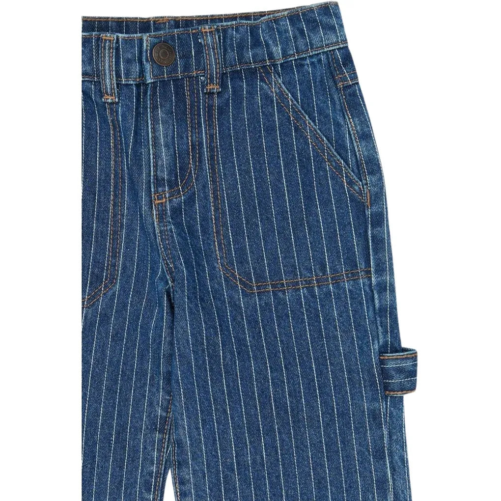 The New Siblings | TNSTVilfredo Baggy Fit Worker Jeans | Medium Blue Denim AOP