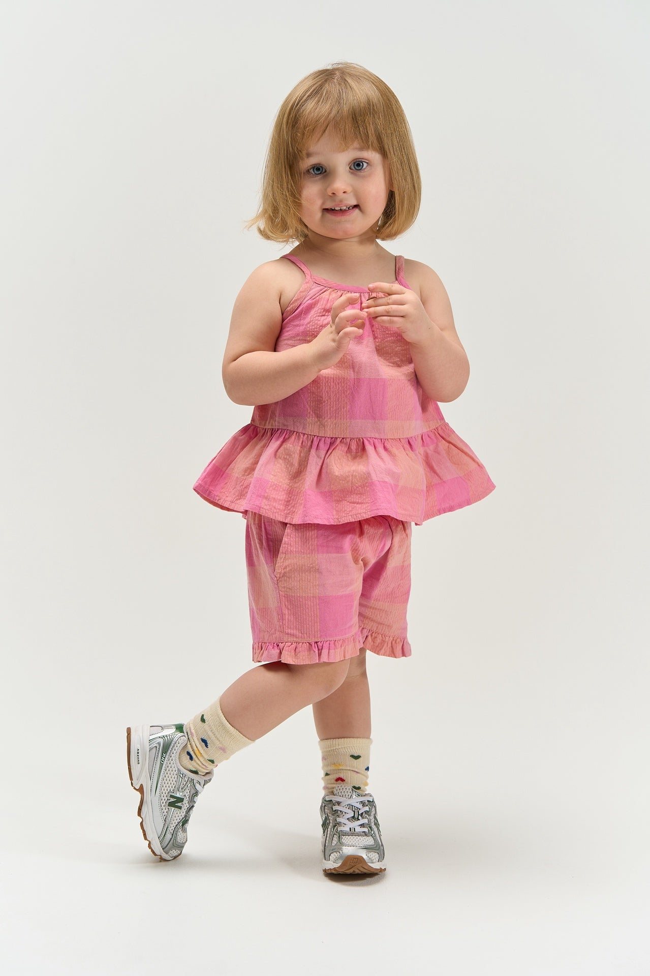 The New Siblings Tassie shorts cashmere rose checked