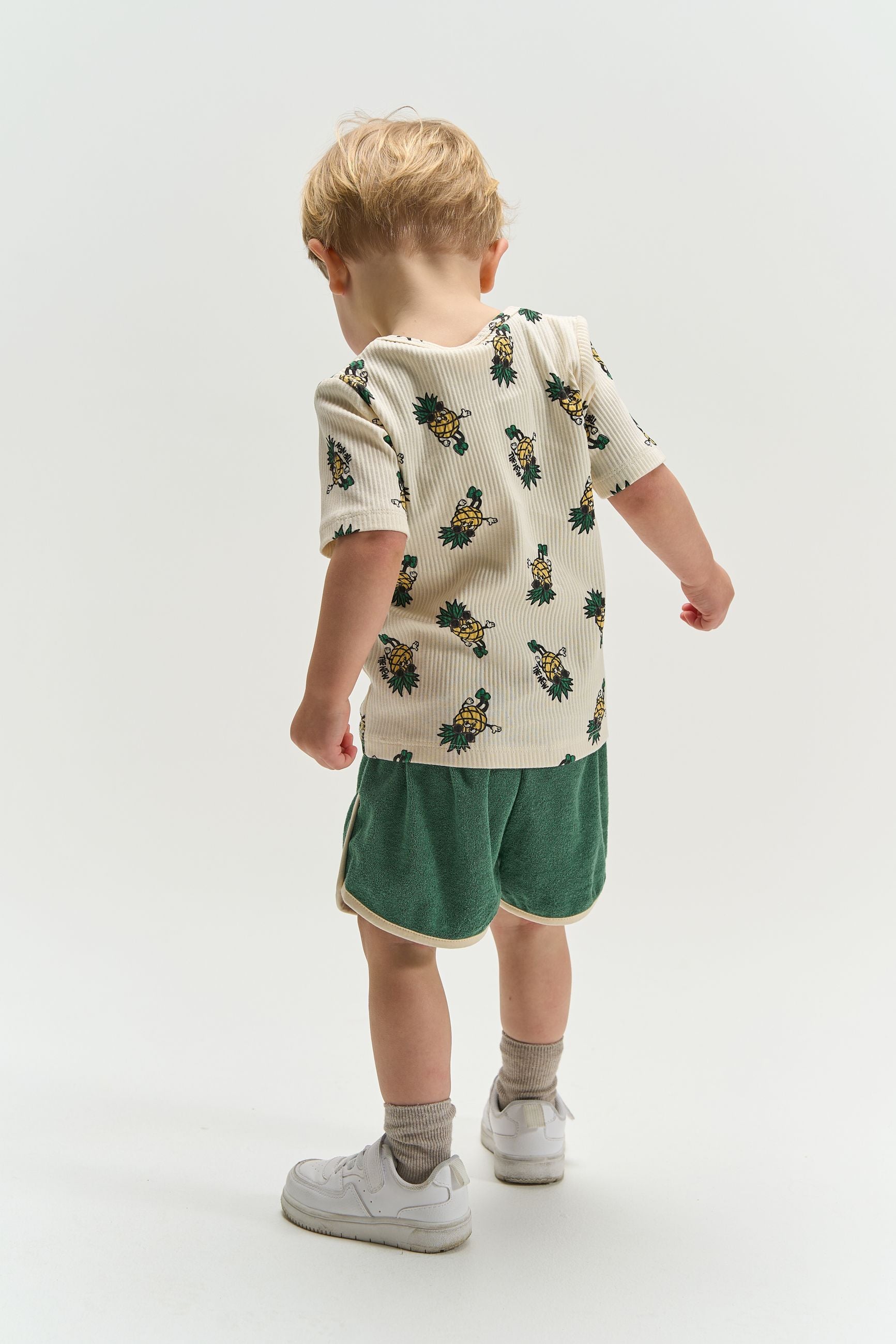 The New Siblings Terry shorts posy green