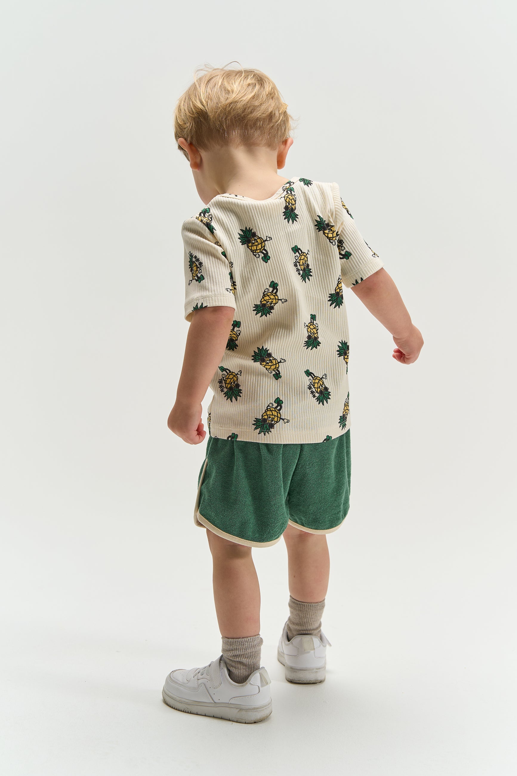 The New Siblings Terry shorts posy green