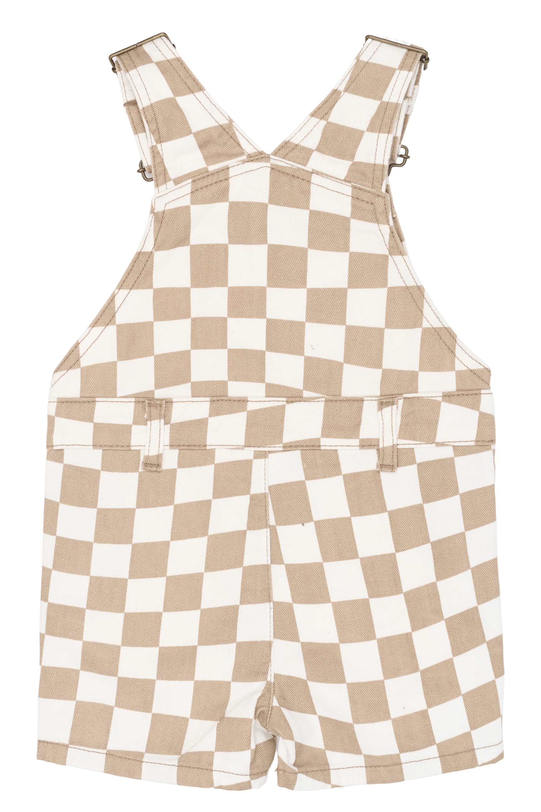 The New Siblings Twill short dungarees humus check