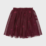 The New | TNVohanna Mesh Skirt | Burgundy EMB TN