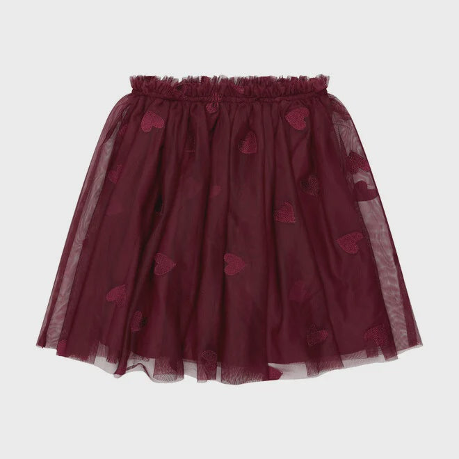 The New | TNVohanna Mesh Skirt | Burgundy EMB TN