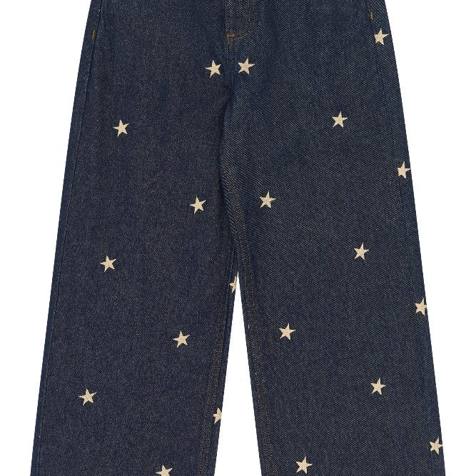 The New | Yrsa Wide Fit Jeans | Medium Blue Denim AOP