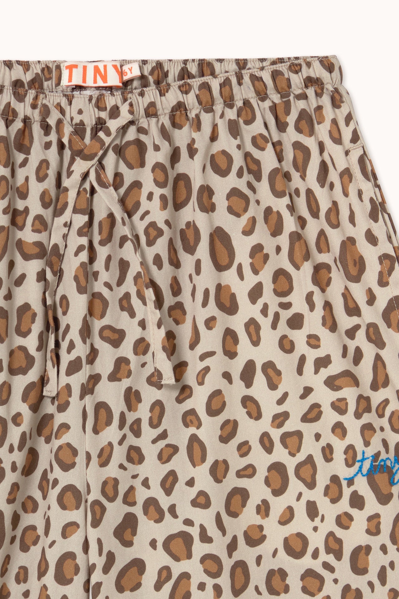 Tiny Cottons | ANIMAL PRINT POPLIN PANT dark vanilla