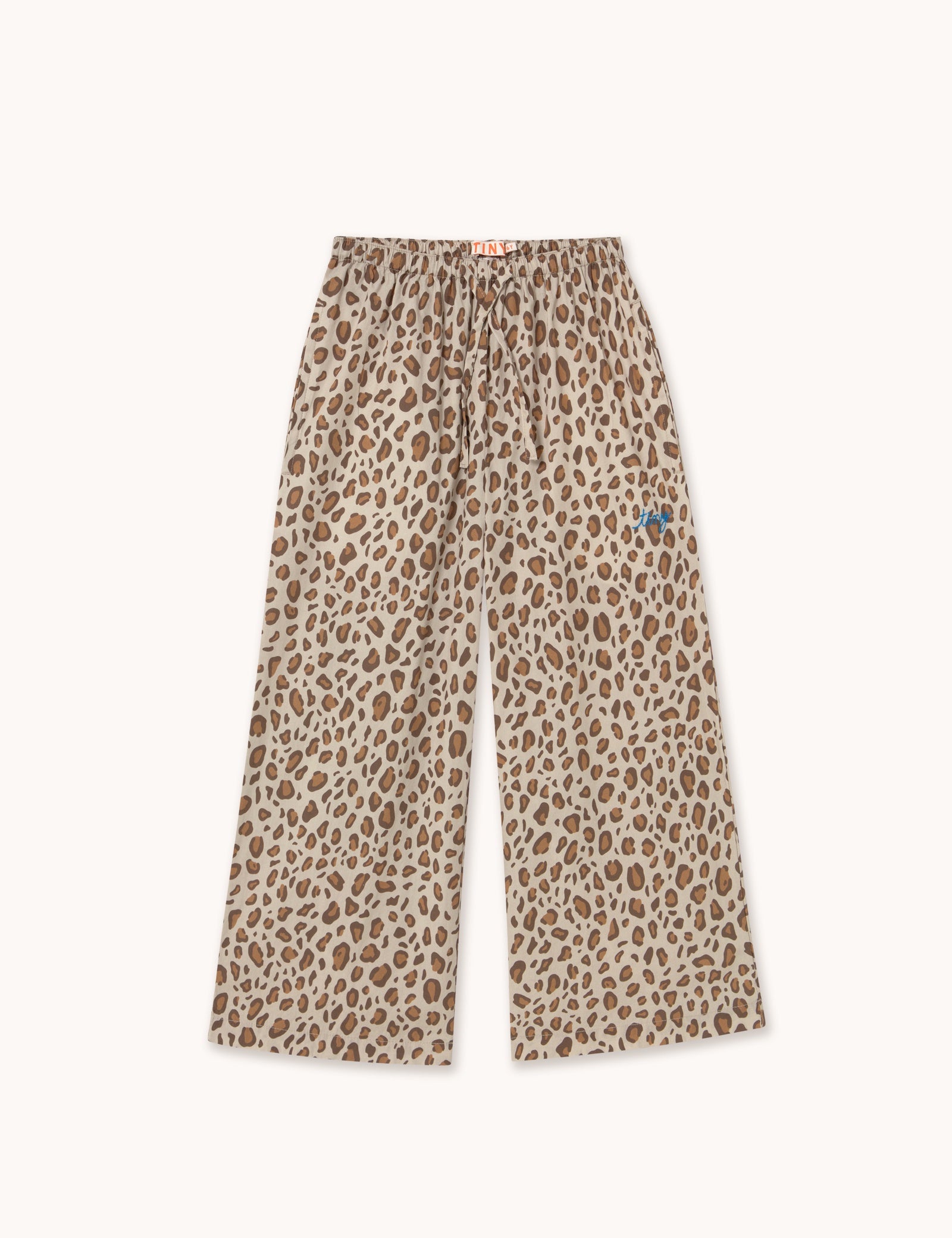 Tiny Cottons | ANIMAL PRINT POPLIN PANT dark vanilla