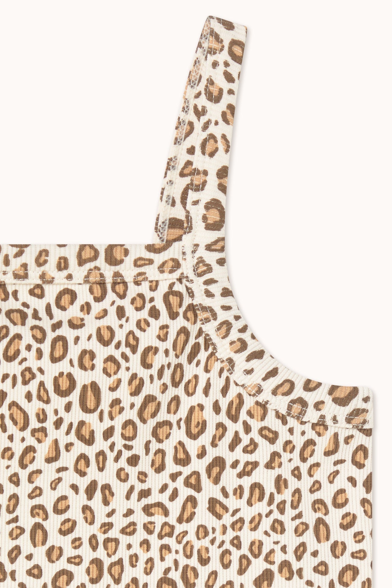 Tiny Cottons | Animal print rib top | Light cream