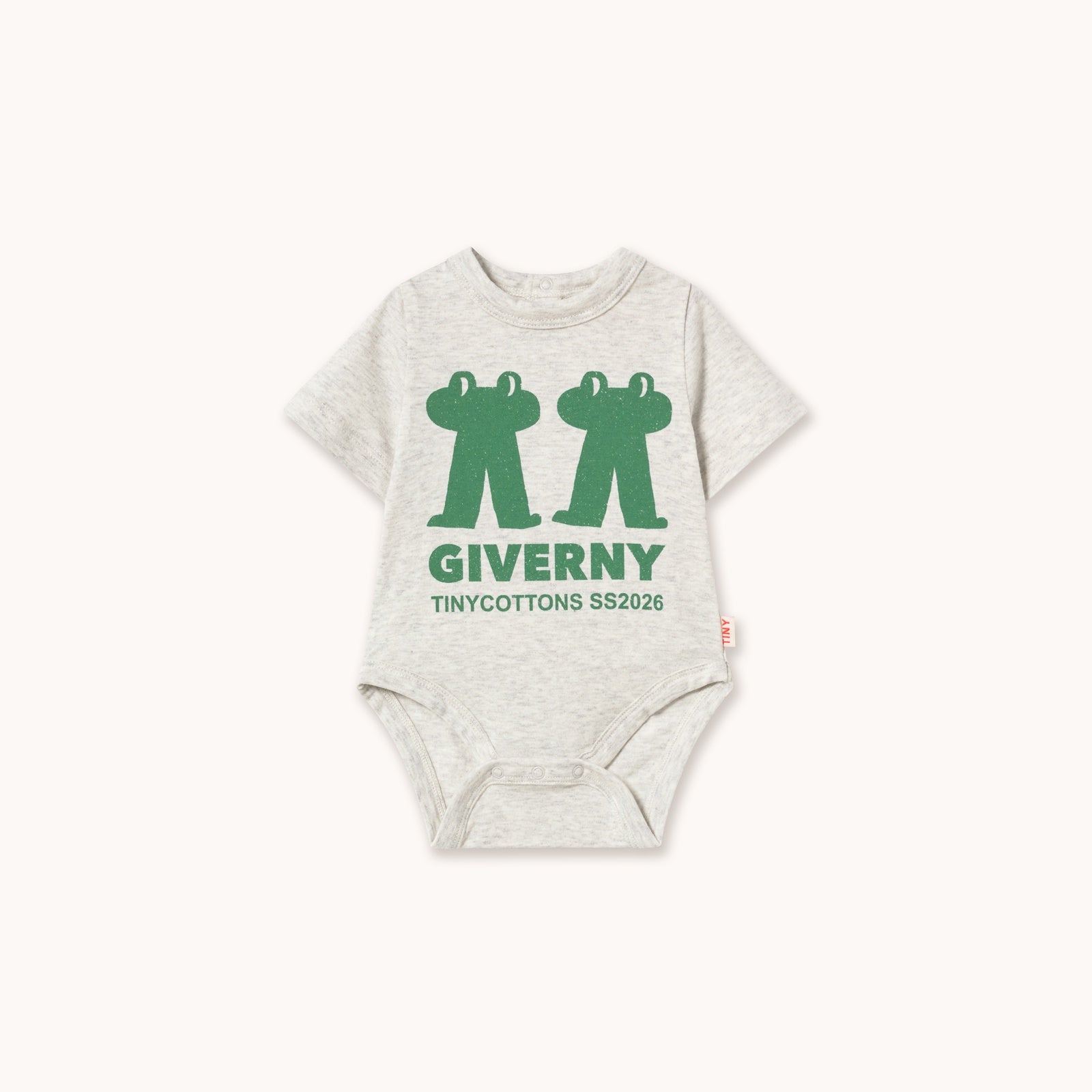 Tiny Cottons | Frog & frog grapic body | Light grey heather