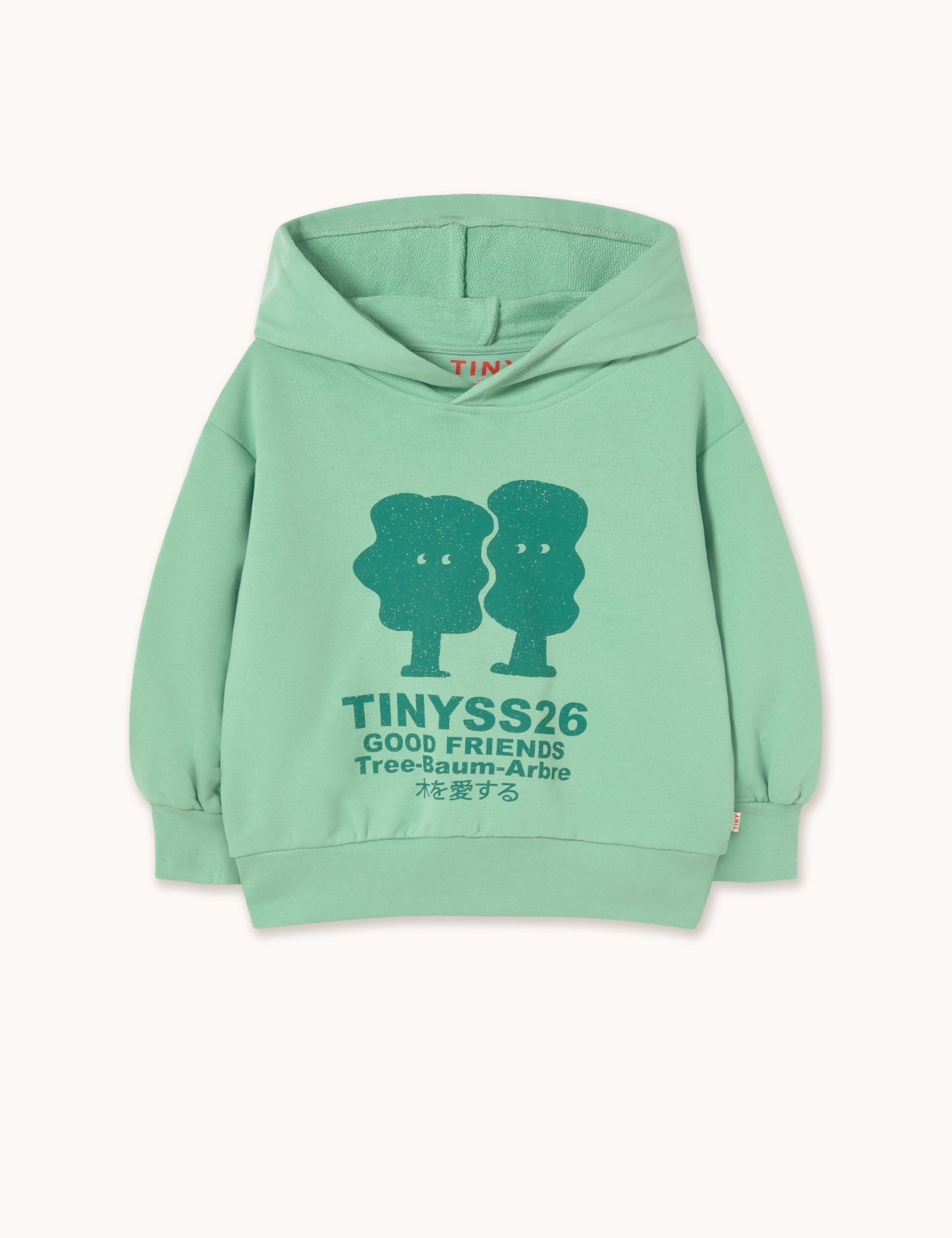 Tiny Cottons | TREES GRAPHIC HOODIE washed emerald