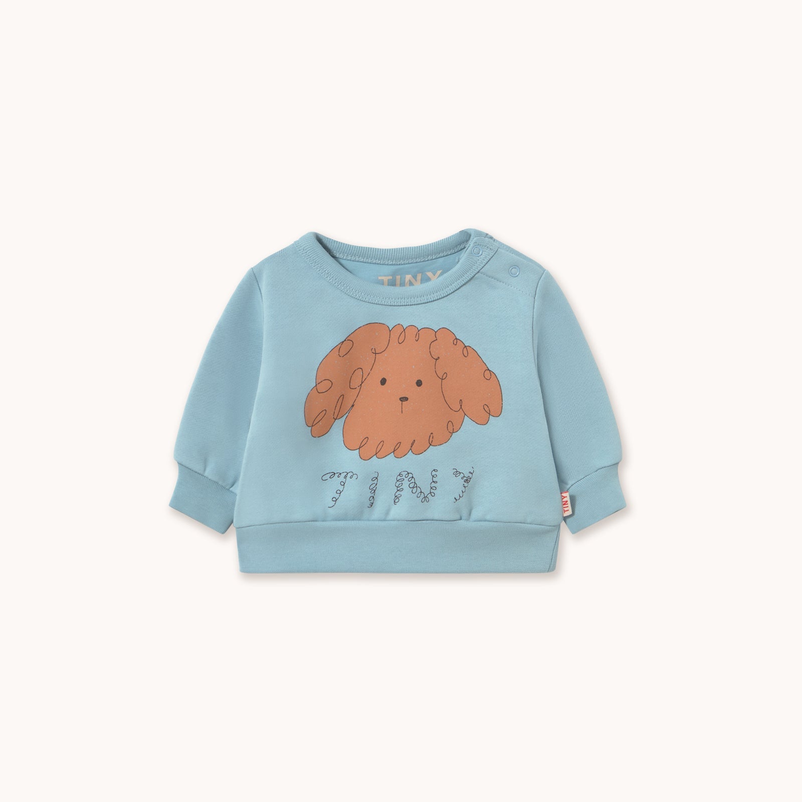 Tinycottons | Curly Dog Graphic Baby Sweatshirt | Denim Blue