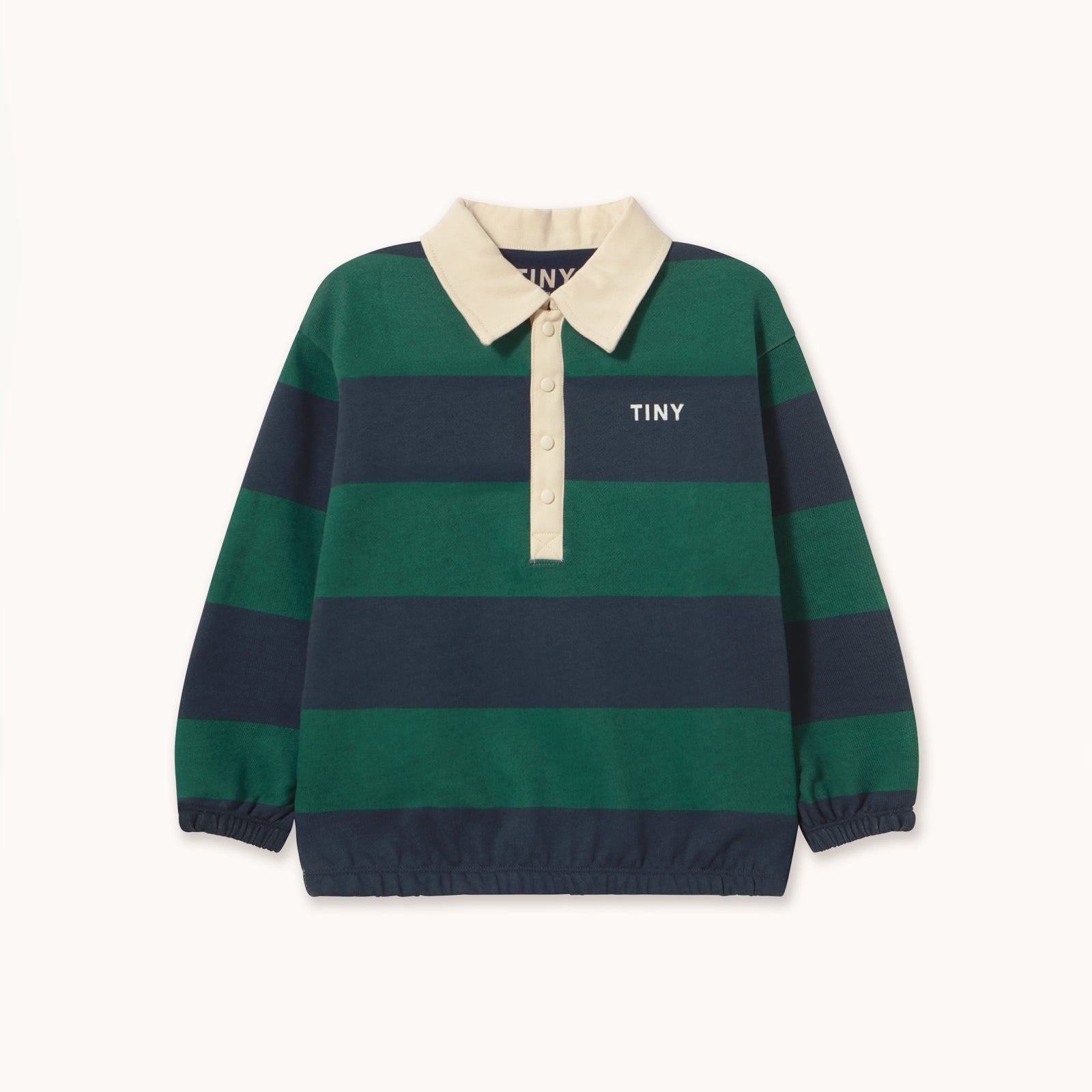 Tinycottons | Navy Stripes Polo Sweatshirt | Dark Green