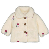 Feetje | Teddy jasje met borduursels | Creme