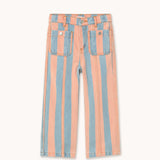 Tinycottons | Pink Stripes Denim Pant | Denim Light Wash