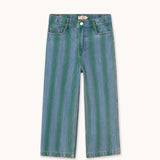 Tinycottons | Retro Stripes Straight Denim Pant | Denim Medium Wash 2