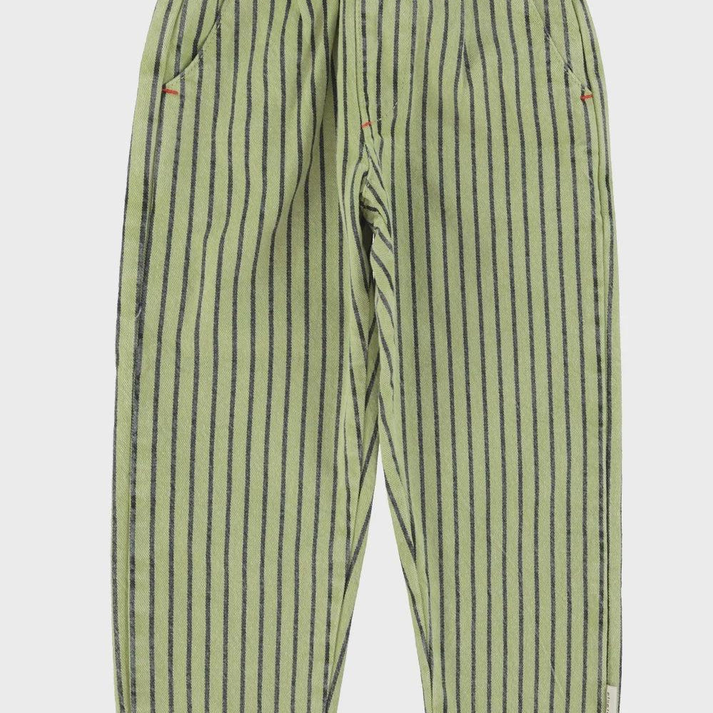 Piupiuchick | Unisex trousers green w/ indigo stripes