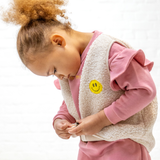 Ella and Rapha | little teddy Smiley Vest ecru | Ecru