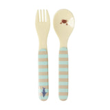 Rice | Vork en lepel set - Blauw oceaan print